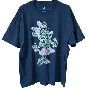 Disney Parks Unisex Adult Black Minnie Mouse T-Shirt sz XL